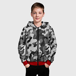 Толстовка на молнии детская ГОРОДСКОЙ КАМУФЛЯЖ, цвет: 3D-красный — фото 2