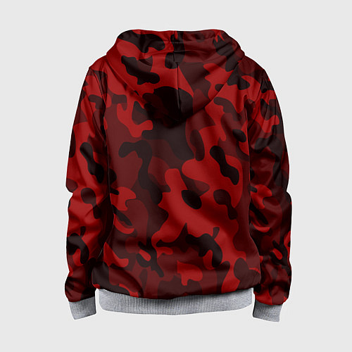 Детская толстовка на молнии RED MILITARY / 3D-Меланж – фото 2