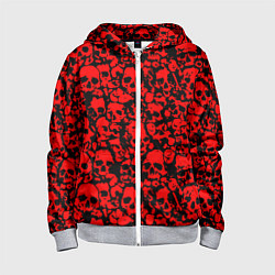 Толстовка на молнии детская ЧЕРЕПА, цвет: 3D-меланж