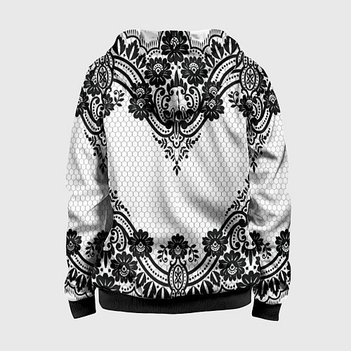 Детская толстовка на молнии Кружева / 3D-Черный – фото 2