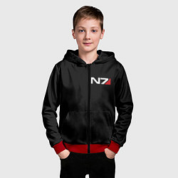 Толстовка на молнии детская MASS EFFECT N7, цвет: 3D-красный — фото 2