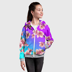 Толстовка на молнии детская САКУРА ВИШНЯ, цвет: 3D-меланж — фото 2
