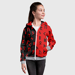 Толстовка на молнии детская РУНЫ, цвет: 3D-меланж — фото 2