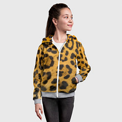 Толстовка на молнии детская Леопард, цвет: 3D-меланж — фото 2