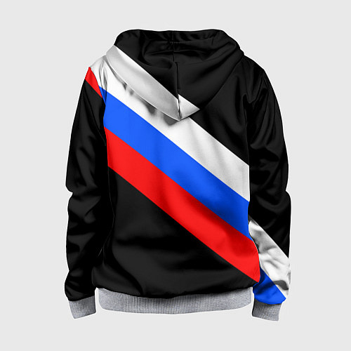 Детская толстовка на молнии РОССИЯ / 3D-Меланж – фото 2