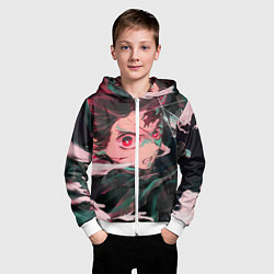 Толстовка на молнии детская Клинок рассекающий демонов, цвет: 3D-белый — фото 2