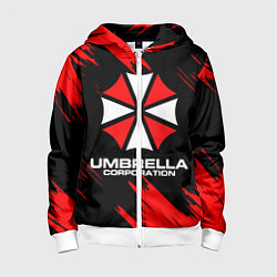 Толстовка на молнии детская Umbrella Corporation, цвет: 3D-белый