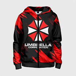 Толстовка на молнии детская Umbrella Corporation, цвет: 3D-черный