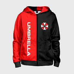 Толстовка на молнии детская Umbrella Corporation, цвет: 3D-черный