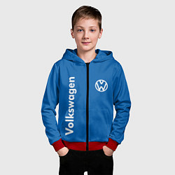Толстовка на молнии детская Volkswagen, цвет: 3D-красный — фото 2