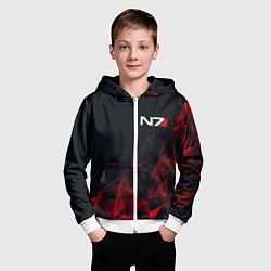 Толстовка на молнии детская MASS EFFECT N7, цвет: 3D-белый — фото 2