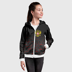 Толстовка на молнии детская РОССИЯ, цвет: 3D-белый — фото 2