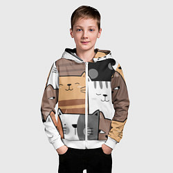 Толстовка на молнии детская Котейки, цвет: 3D-белый — фото 2