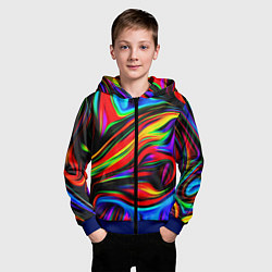 Толстовка на молнии детская ABSTRACT, цвет: 3D-синий — фото 2