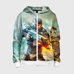 Толстовка на молнии детская CRYSIS, цвет: 3D-белый