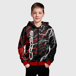 Толстовка на молнии детская CRYSIS, цвет: 3D-красный — фото 2