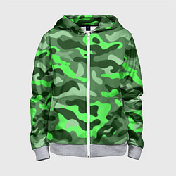 Детская толстовка на молнии CAMOUFLAGE GREEN