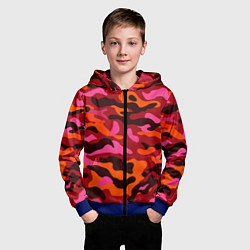 Толстовка на молнии детская CAMOUFLAGE RED, цвет: 3D-синий — фото 2