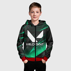 Толстовка на молнии детская VALORANT, цвет: 3D-красный — фото 2