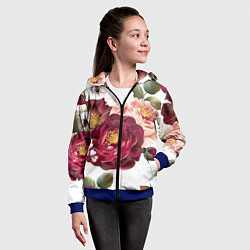 Толстовка на молнии детская Розы, цвет: 3D-синий — фото 2