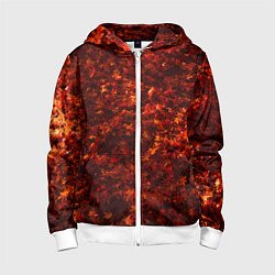 Толстовка на молнии детская Лиственной покров, цвет: 3D-белый