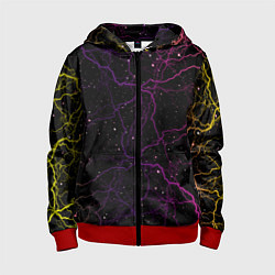 Толстовка на молнии детская Молнии, цвет: 3D-красный