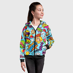 Толстовка на молнии детская COMICS ART, цвет: 3D-черный — фото 2