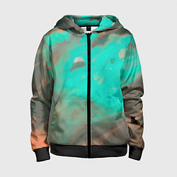 Толстовка на молнии детская Майское небо, цвет: 3D-черный