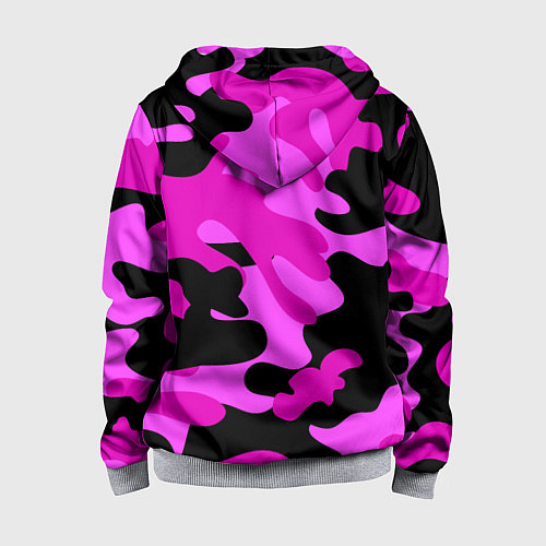 Детская толстовка на молнии Цветной камуфляж / 3D-Меланж – фото 2