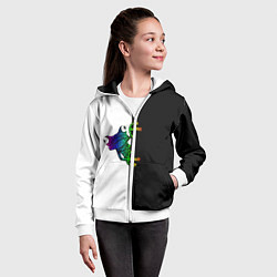 Толстовка на молнии детская Лягуха, цвет: 3D-белый — фото 2