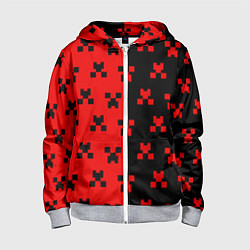 Толстовка на молнии детская MINECRAFT CREEPER, цвет: 3D-меланж