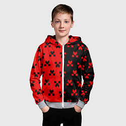 Толстовка на молнии детская MINECRAFT CREEPER, цвет: 3D-меланж — фото 2