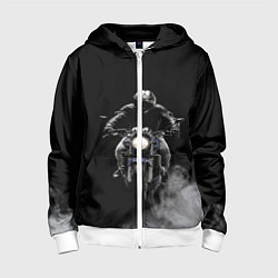 Толстовка на молнии детская МОТОЦИКЛЫ, цвет: 3D-белый