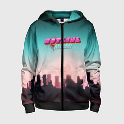 Толстовка на молнии детская HOTLINE MIAMI, цвет: 3D-черный