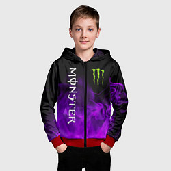 Толстовка на молнии детская MONSTER ENERGY, цвет: 3D-красный — фото 2