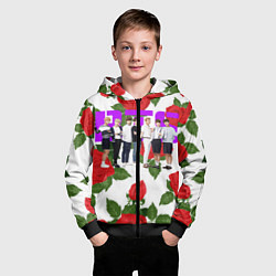 Толстовка на молнии детская BTS Roses White, цвет: 3D-черный — фото 2