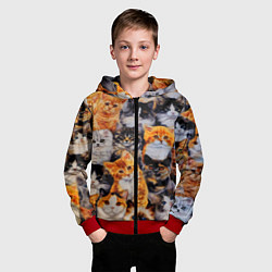 Толстовка на молнии детская КОТЯТКИ, цвет: 3D-красный — фото 2