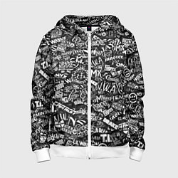 Толстовка на молнии детская Top Hip Hop, цвет: 3D-белый