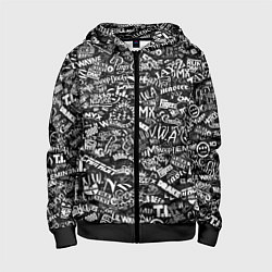 Толстовка на молнии детская Top Hip Hop, цвет: 3D-черный