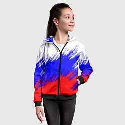 Толстовка на молнии детская Россия, цвет: 3D-черный — фото 2