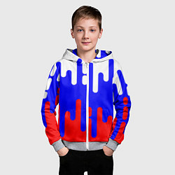 Толстовка на молнии детская Россия, цвет: 3D-меланж — фото 2