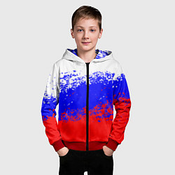 Толстовка на молнии детская Россия, цвет: 3D-красный — фото 2