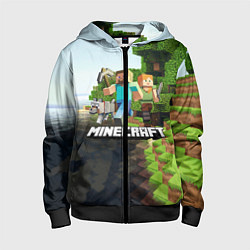 Толстовка на молнии детская Minecraft, цвет: 3D-черный