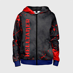 Толстовка на молнии детская Helltaker Logo Z, цвет: 3D-синий