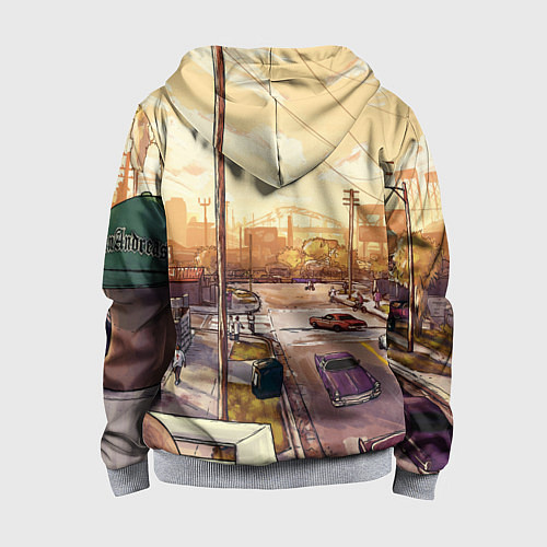 Детская толстовка на молнии GTA San Andreas / 3D-Меланж – фото 2