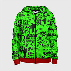 Толстовка на молнии детская BILLIE EILISH БИЛЛИ АЙЛИШ, цвет: 3D-красный