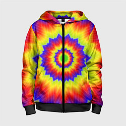 Толстовка на молнии детская Tie-Dye, цвет: 3D-черный
