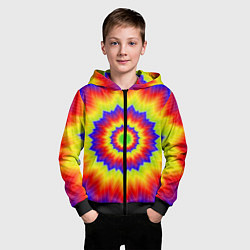Толстовка на молнии детская Tie-Dye, цвет: 3D-черный — фото 2