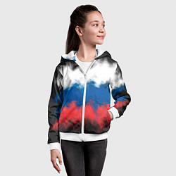 Толстовка на молнии детская Россия, цвет: 3D-белый — фото 2