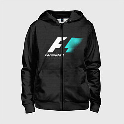 Толстовка на молнии детская Formula 1, цвет: 3D-черный